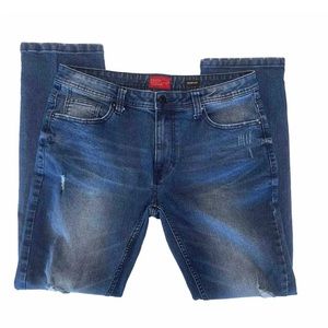 Truth Substance Common Sense Men’s Skinny Fit 34x32 Blue Jeans Distressed